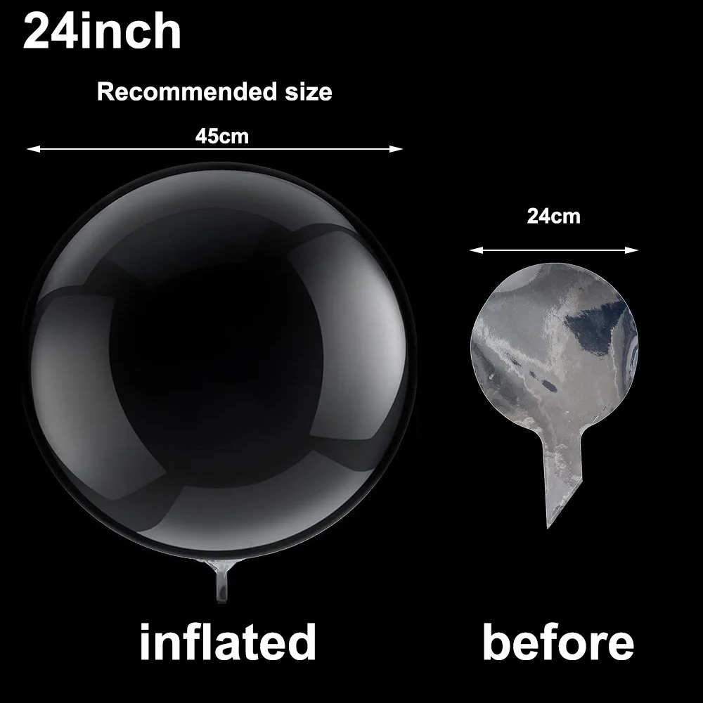 50pcs Bobo Balloon Clear Ballon Transparent Bubble Ball Need Stretch 10 12 18 20 24 36 Inch for Wedding Birthday Home Decor