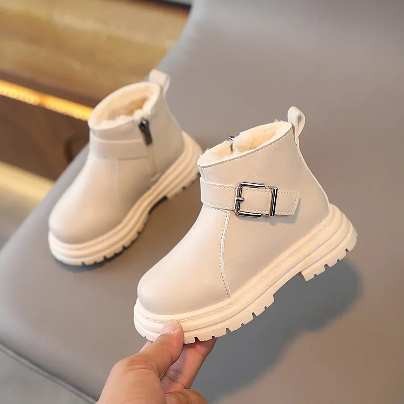 2024 Baby Autumn Winter Shoes Children Snow Ankle Boots Kids Shoe Boys Waterproof Shoes Girl Winter Boots Size 1 3 4 5 6 7 Year