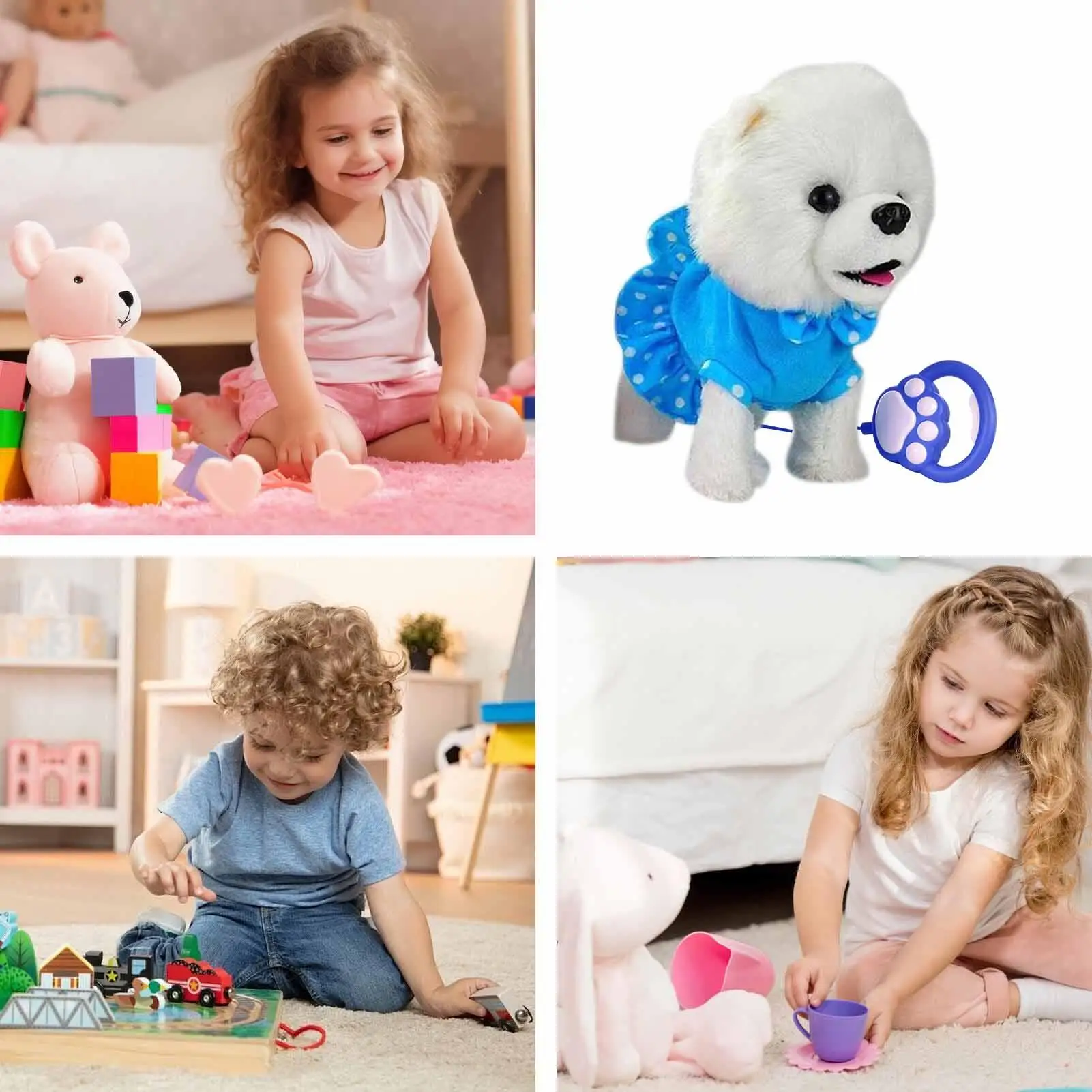 Bellenndes Hundespielzeug für Kinder, elektrische interaktive Stoffpuppe, elektronisches Singspielzeug für Kindertagesstätten, Geburtstagsfeiertage