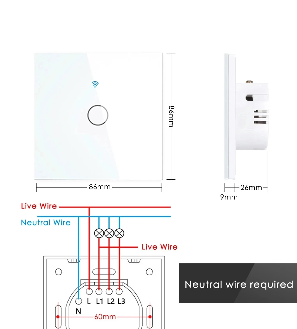 mobu Tuya WiFi Touch Switch Light Wall Smart Switch For EU Smart Home Life Alexa Google Home 433RF WiFi Remote 1/2/3 Gang