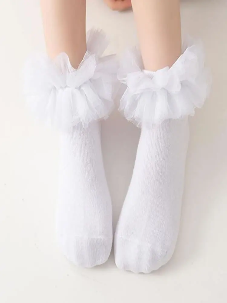 Printemps et automne nouvelles chaussettes pour enfants dentelle coréenne filles dentelle bébé chaussettes princesse filles chaussettes