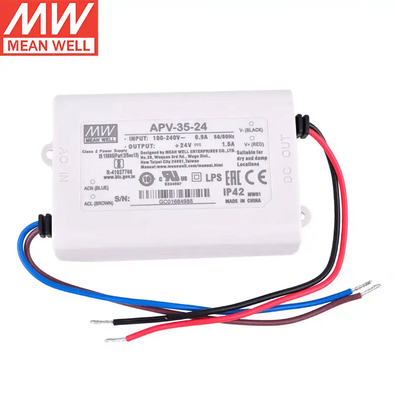 Tai Wan-Fonte de alimentação para driver de LED, Fonte de alimentação, APV-35-24, 24V, 1.5A, tensão constante, saída única, original, novo, original