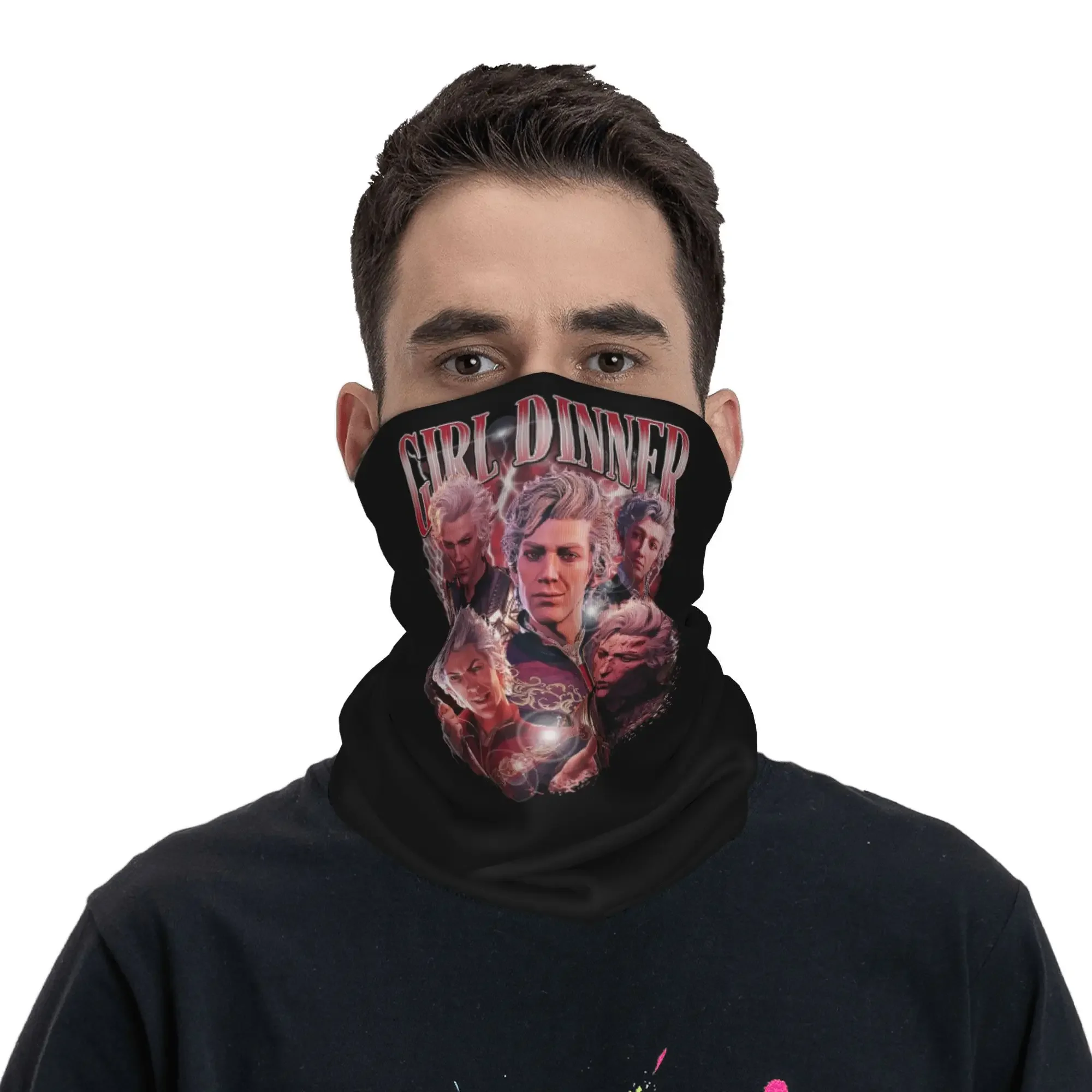 Astarion Girl Dinner Baldurs Gate Bandana Neck Cover Printed Wrap Mask Scarf Warm Cycling Scarf Riding For Men Women Adult