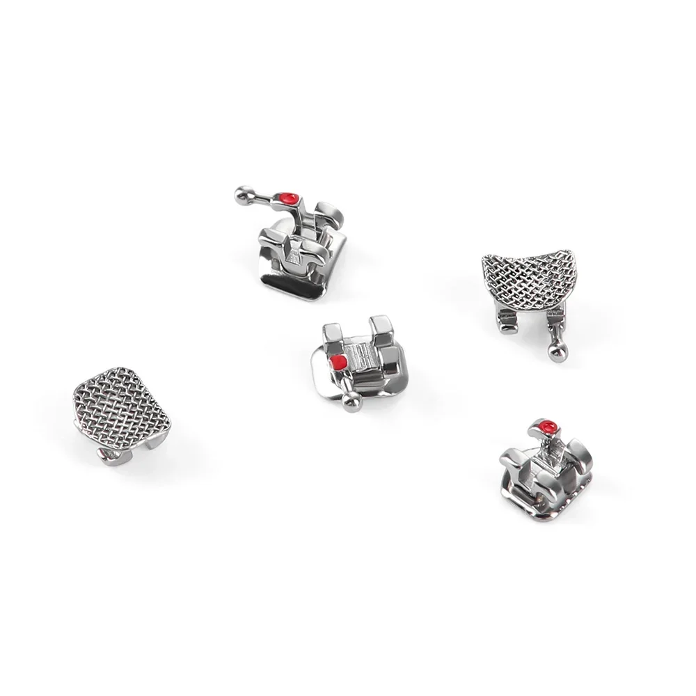 AZDENT 50 Packs=1000Pcs Dental Orthodontic Brackets PLUS Metal Mesh Base Dental Braces Mini/Standard Roth/MBT 022/018 with Hooks