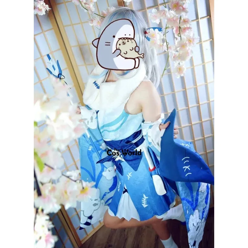 الظاهري YouTuber VTuber Hololive Gawr Gura السنة الجديدة كيمونو ملابس أنيمي تأثيري ازياء #3