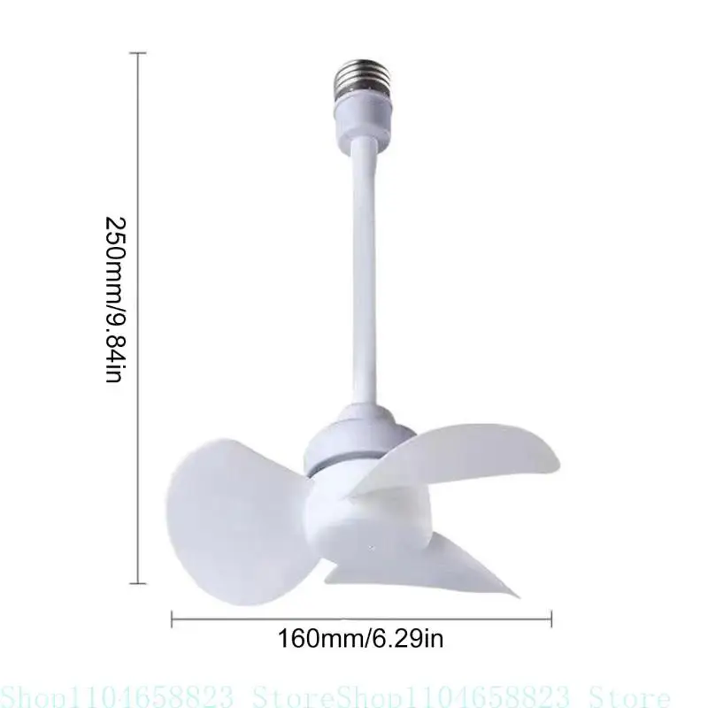 6inch Chandelier Fan E27 Thread Ceiling Fan 360 Degree Adjustment Low Noise Electric Fan 1000RPM Cooling Fan for Indoor