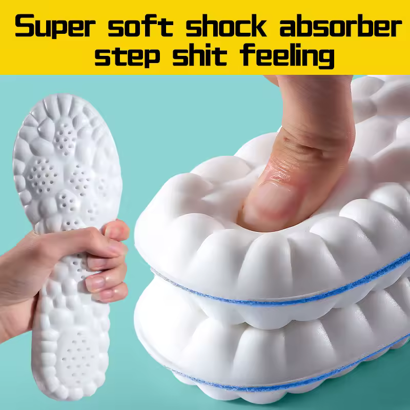 4D Cloud Technology Sports Insoles for Shoes PU Sole Soft Breathable Shock Absorption Cushion Running Orthopedic Care Insoles - Image 3