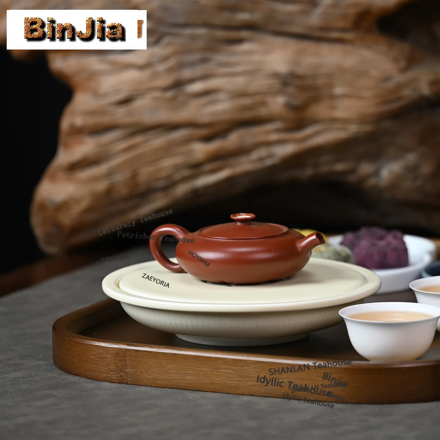 BAEJORIA 100ml Creative Yixing Purple Clay Teapots Handmade Hollow Flat  Pot Raw Ore Zhu Mud Kettle Zisha Tea Set Tea Ceremony