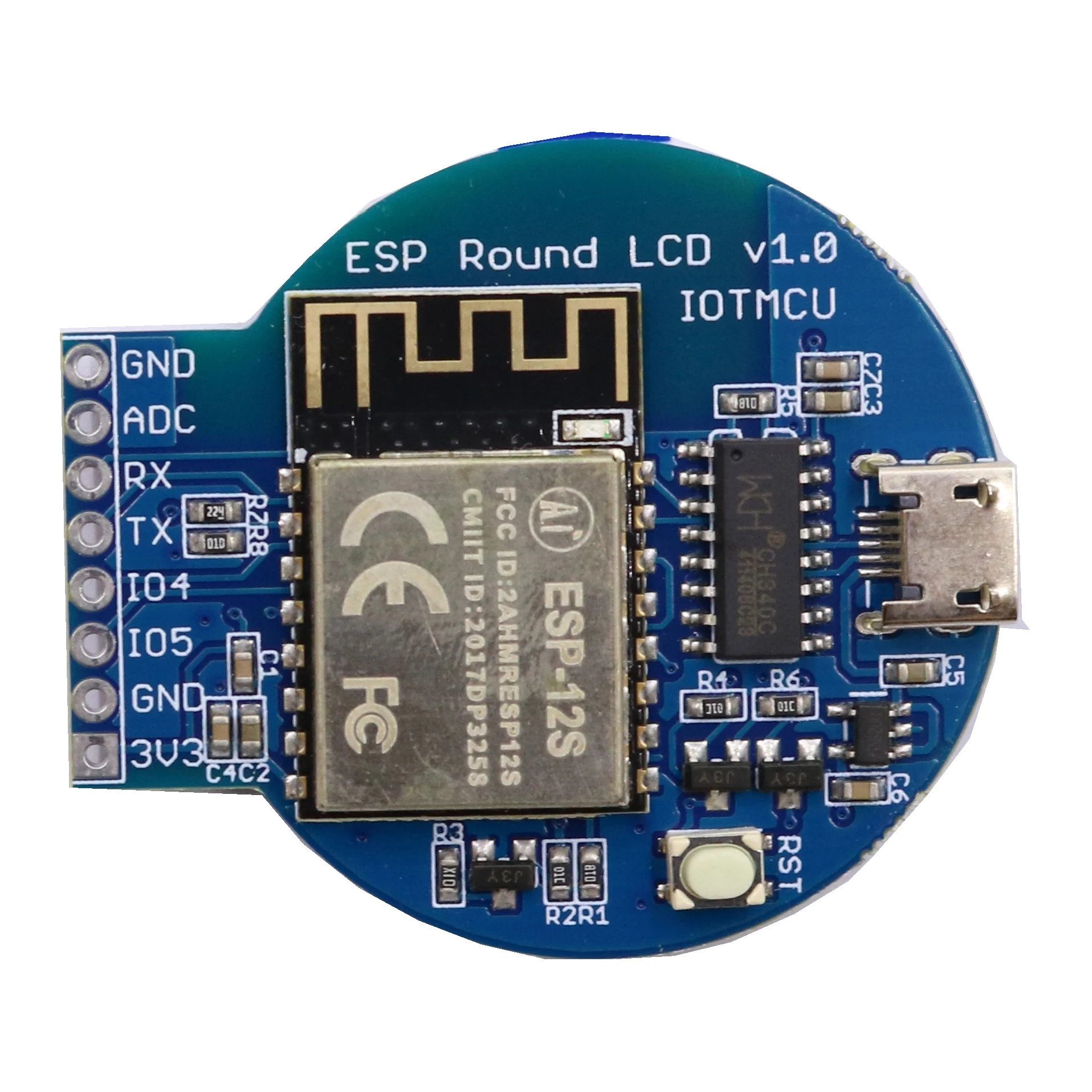 Imagem -03 - Tft Development Board Round Tft Color Display Module Ips hd Placa de Expansão Lcd 128 Esp8266