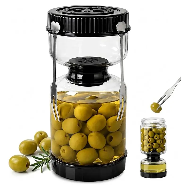 Safe Material With Strainer Flip Two Forks For Fermentation With Date Tracker Lid Preservation And Storage Jar For Pickled