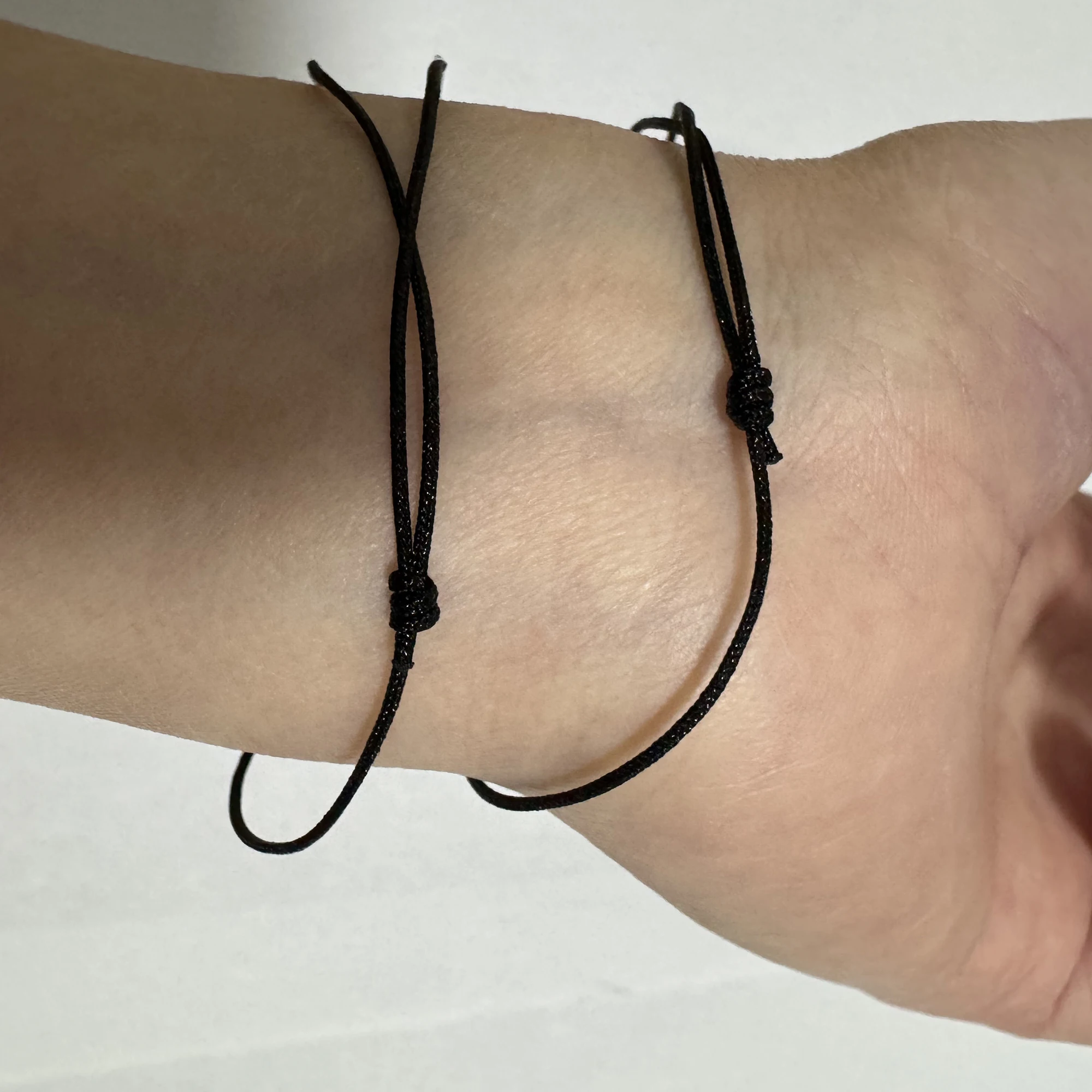 2pcs/set Black Cord Bracelet for Men String Adjustable Bracelets for Women Unisex Adult Nylon Cord for Surfer Father Day