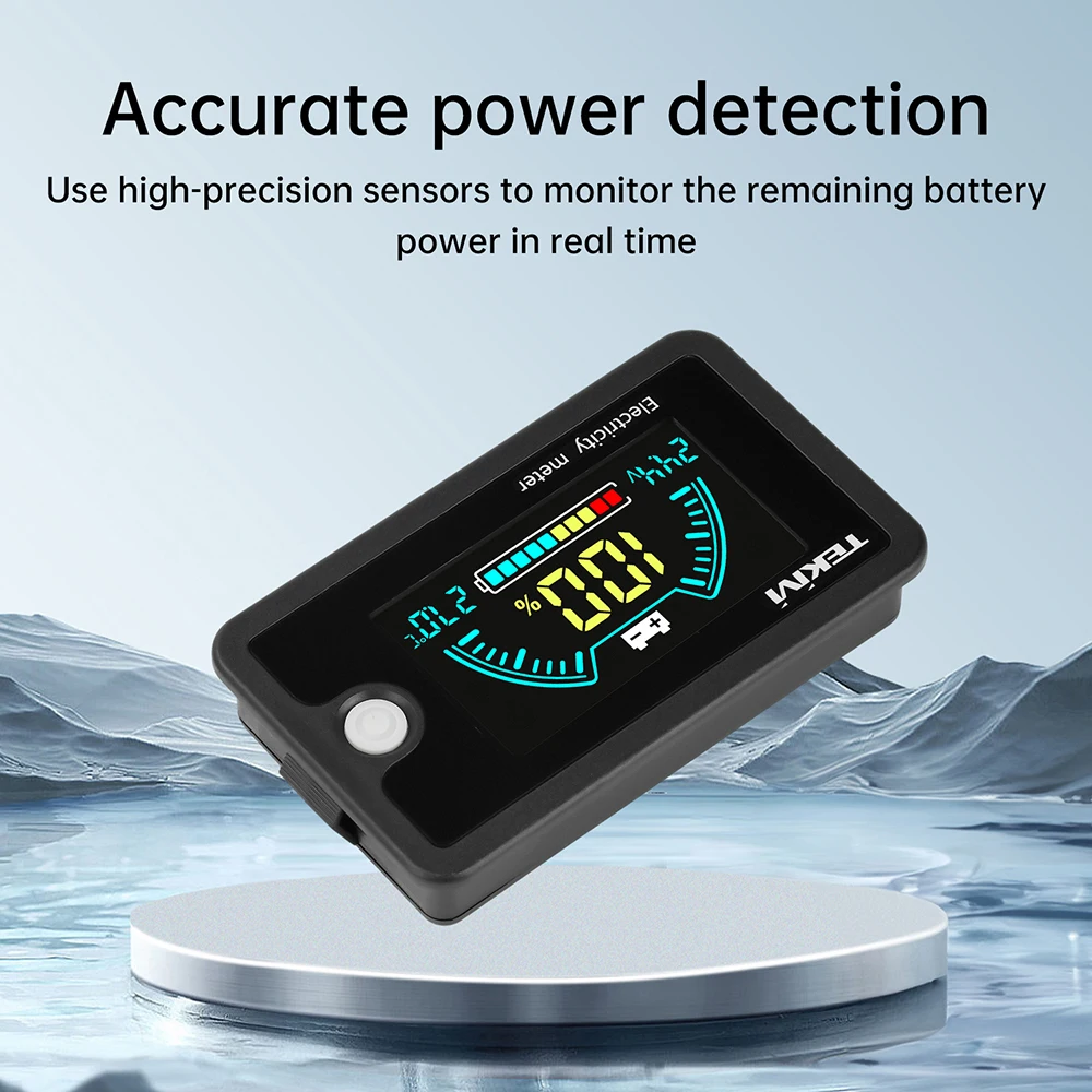 DC8-100V Two-wire Mini Voltmeter Voltage and Power Indicators With Color Screen Display for Ternary/Lithium Iron/Acid Batteries