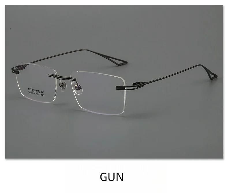 JAEVAR Rahmenlose Brille aus reinem Titan, ultraleicht, für Geschäftsleute, quadratischer Rahmenrahmen, optischer Rezeptrahmen für Herren 98020 – Detail 10