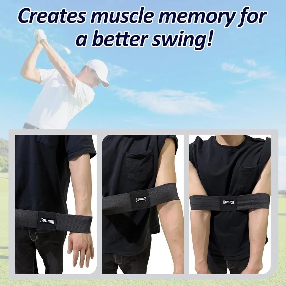 

Posture Correction Golf Swing Trainer Elastic Strap Black Golf Training Aids Connected Arms Corrective Golf Posture Corrector