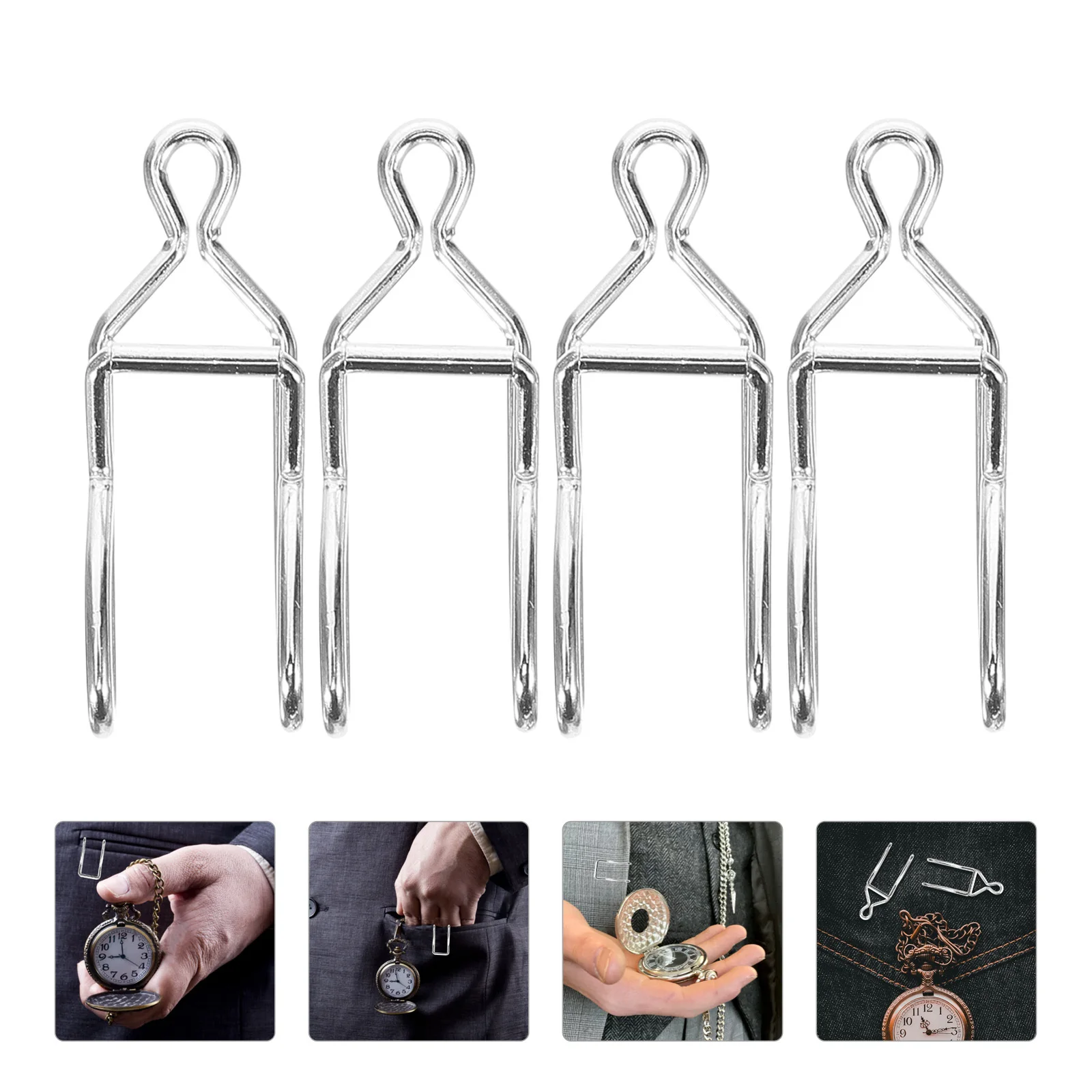 

50Pcs Metal Clasps for Pocket Watch Chains Rust-Resistant Smooth Craft Clips Pocket Watch Chain Clasp Iron Claps