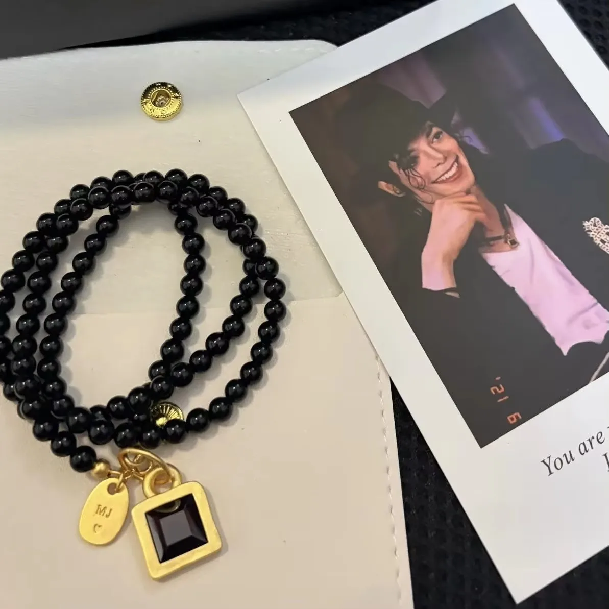 Michael Jackson Cosplay Prop MJ Halskette Michael Jackson Souvenir Vintage Perlenkette Geschenk Halloween-Requisiten – Detail 2