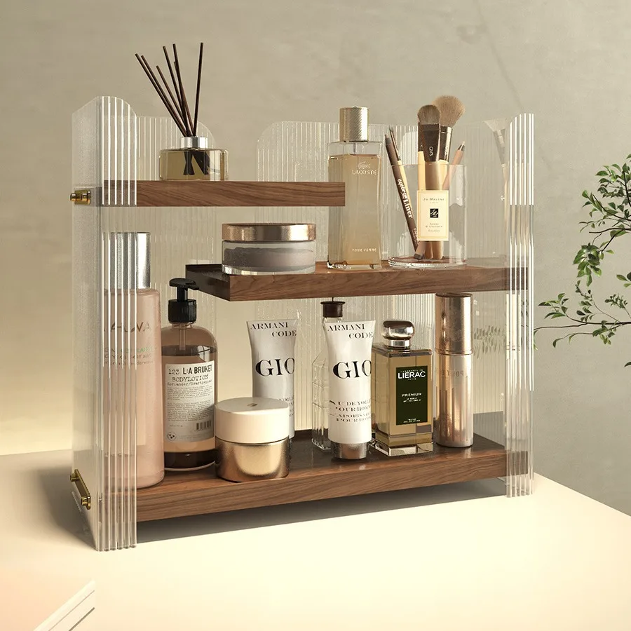 Washing table, bathroom, acrylic storage finishing box, light luxury rectangular high-end cosmetic storage table