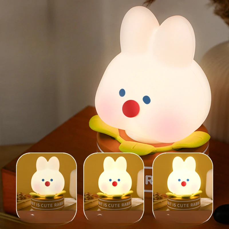Potted Rabbit Silicone Night Light New Unique Creative Gift Night Light