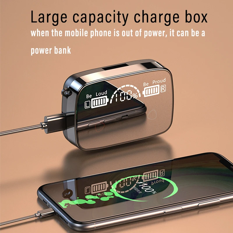 M19 Fones De Ouvido Sem Fio Bluetooth, Fones De Ouvido À Prova D' Água com Microfone, Fones De Ouvido Bluetooth 5.3, IPX5, HiFi