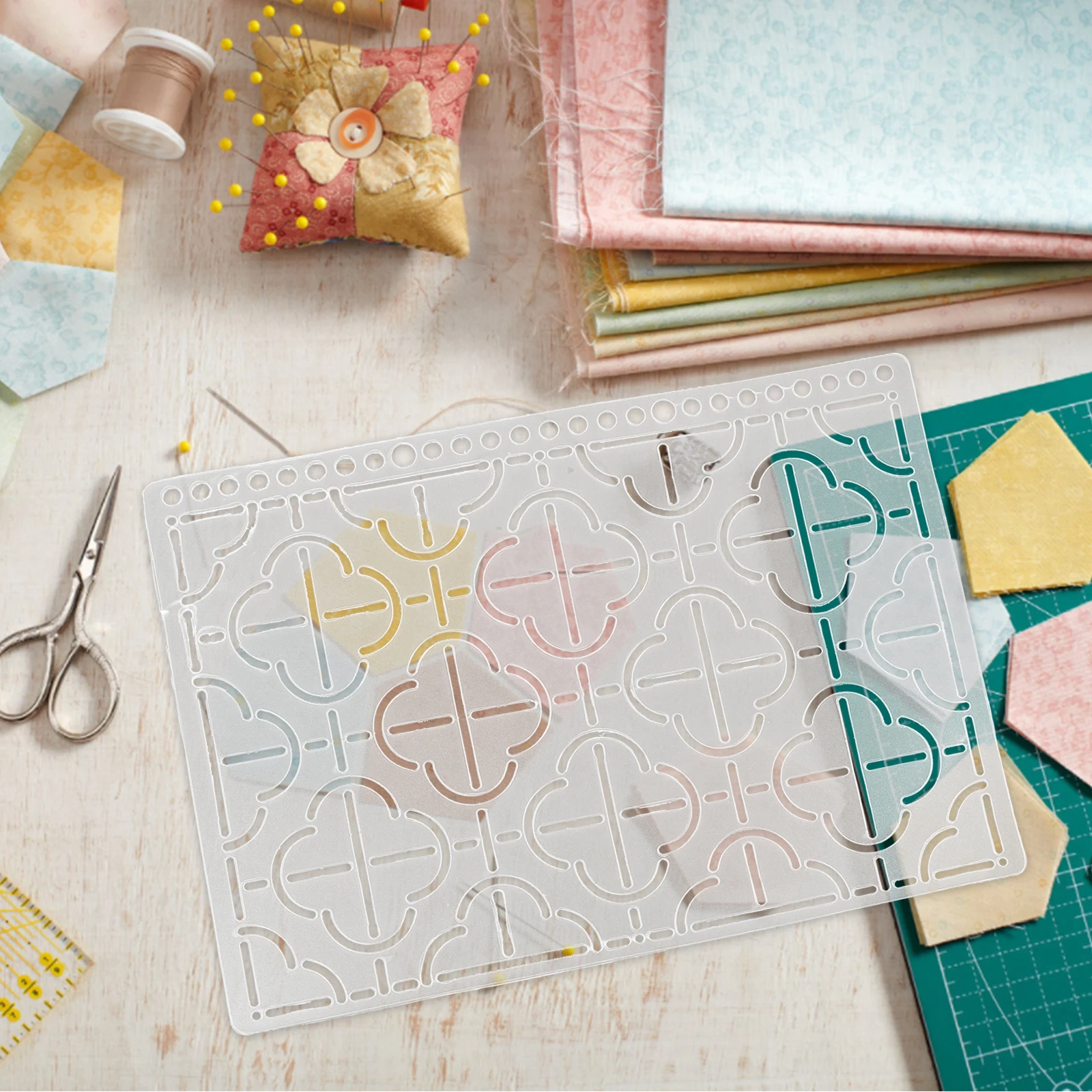 

Quilting Template 25x18cm Sewing Supplies Sturdy PP Material Craft Patchwork Aid Embroidery Designs Machine Stencil