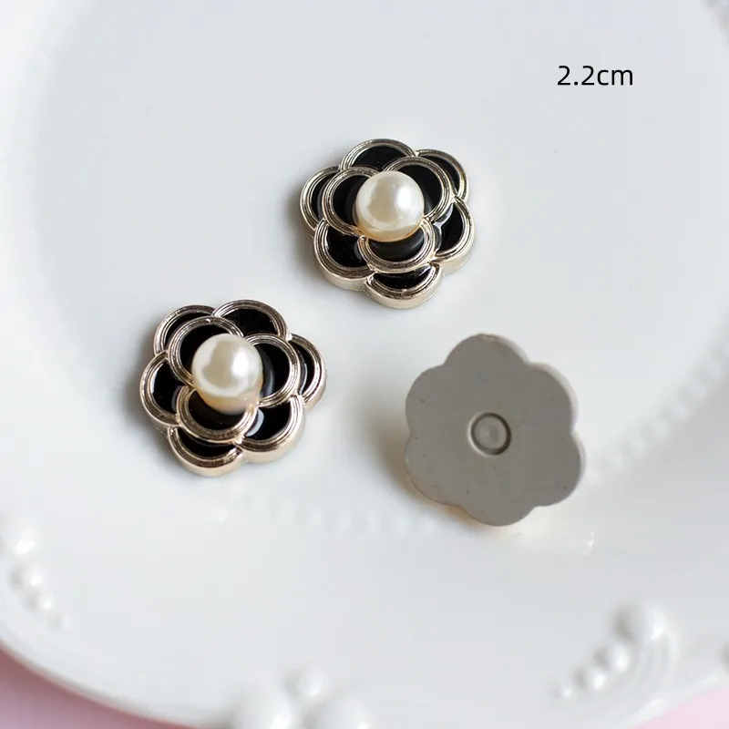 WFFNNKC 10Pcs Fashion Pearl Camellia Flower Rose Flat Back Resin Earrings Jewelry Making Supplies DIY Handmade Crafts Decoration