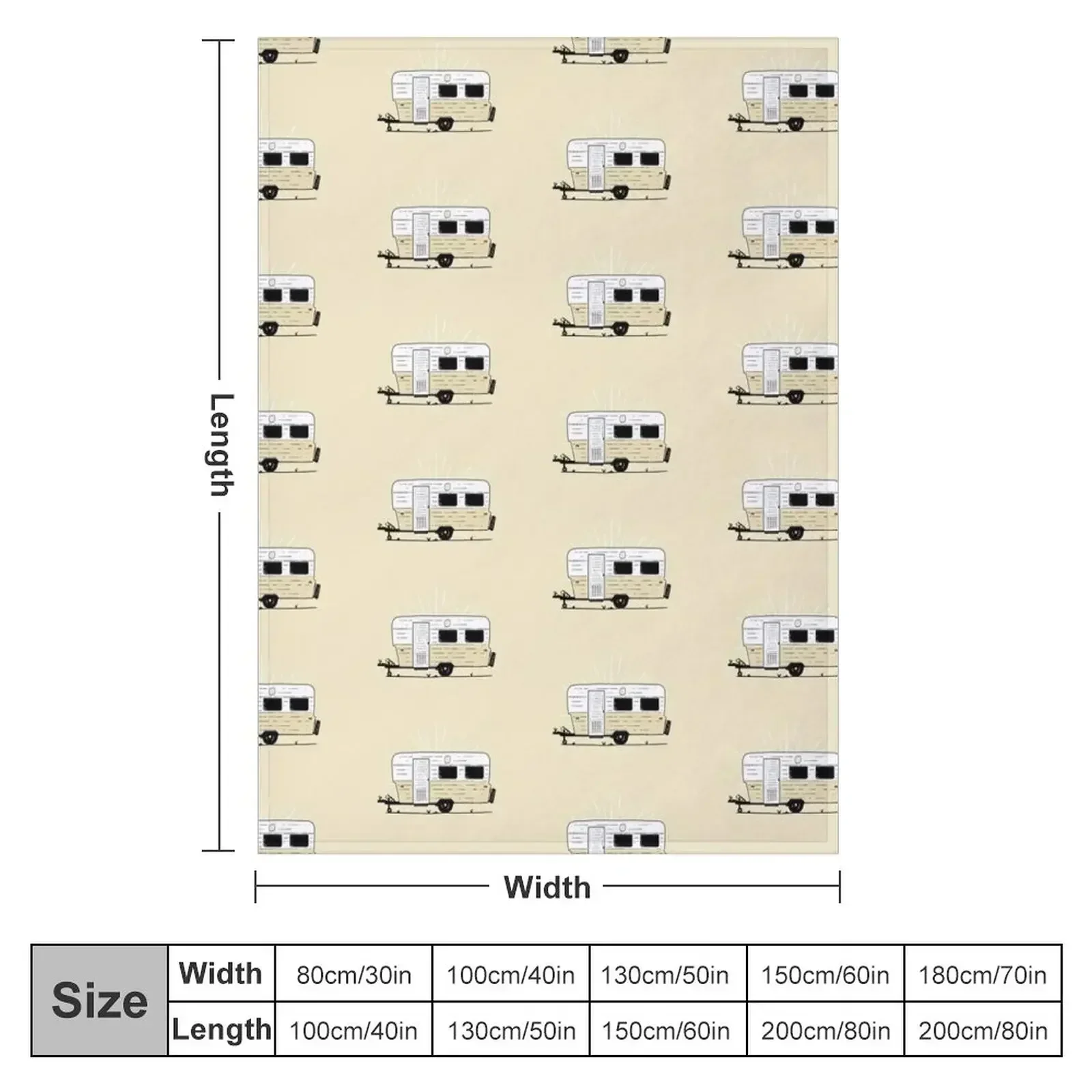 Vintage Coronet Caravan Illustration Throw Blanket couch cozy soft plush fuzzy picnic outdoor blanket