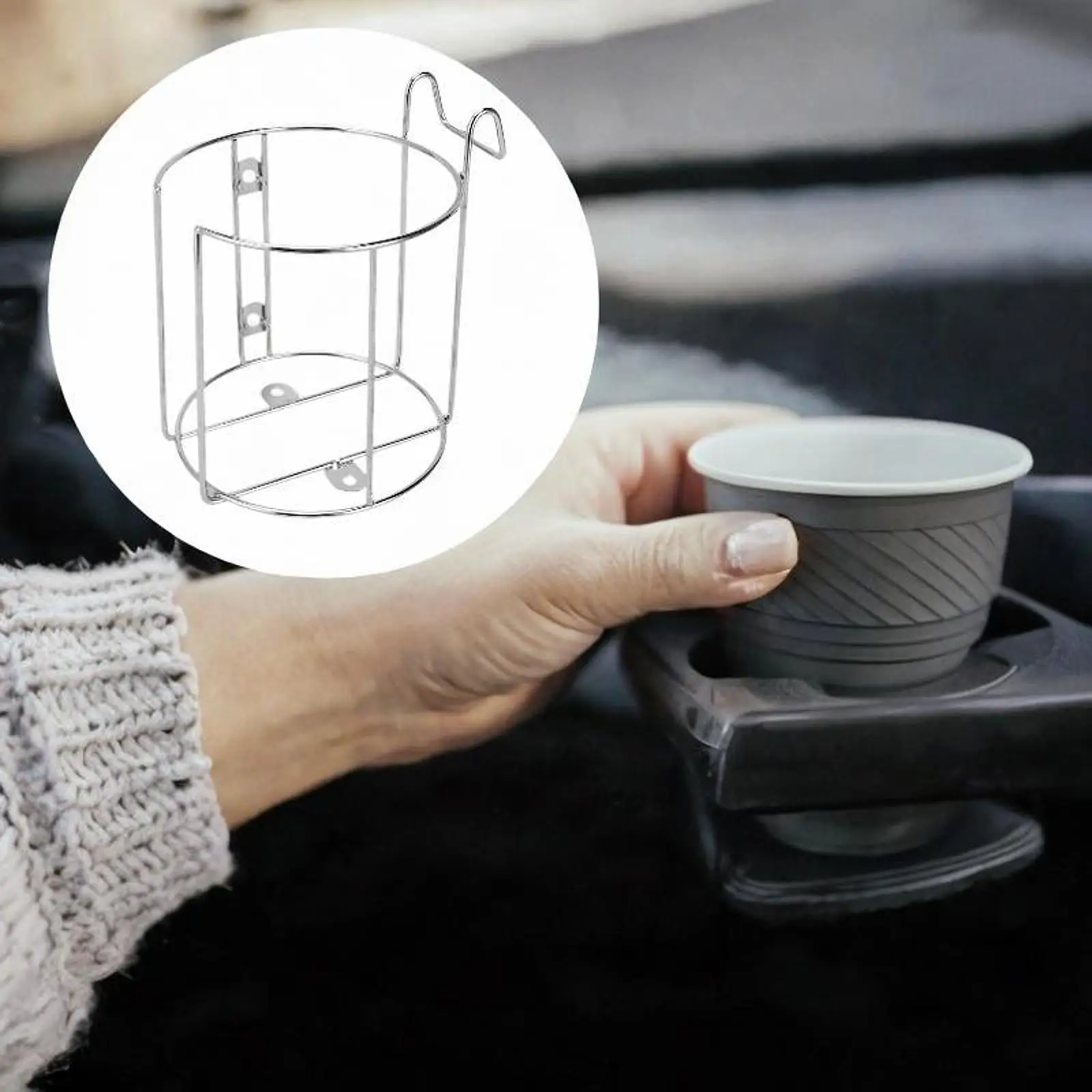 

Shopping Cart Cup Holder Sturdy Wear Resistant Easy to Install Practical Stainless Steel Water Bottle Organizer for Milk Bottle
