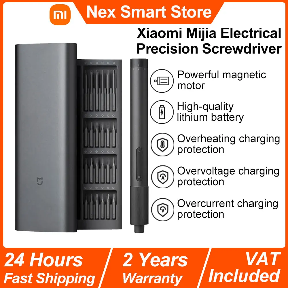 Xiaomi Mijia Tournevis électrique de précision, kit de tournevis magnétique, couple à 2 vitesses, embout de précision en acier S2 plus de 400 vis