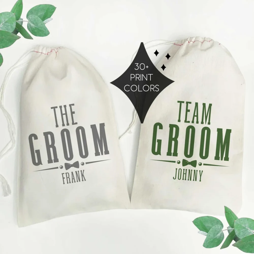 

25 pcs Custom Bachelor Party Team Groom Bags -Groomsmen Gift Bags-Groomsman Favor Bags with Names-Gift Bag-Bow Tie Gift Bags