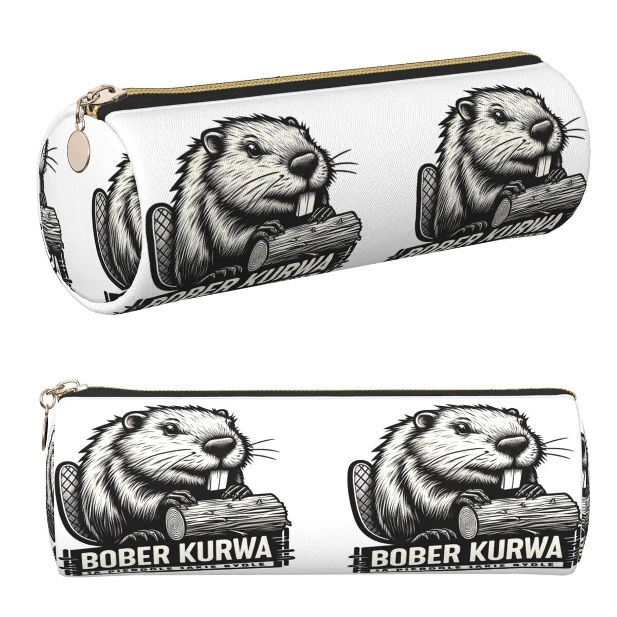 Poland Beaver Bober Polish Bobr Kurwa Federmäppchen, Federtasche, zylindrische Stiftbox, Federmäppchen für Jungen und Mädchen, Geschenke