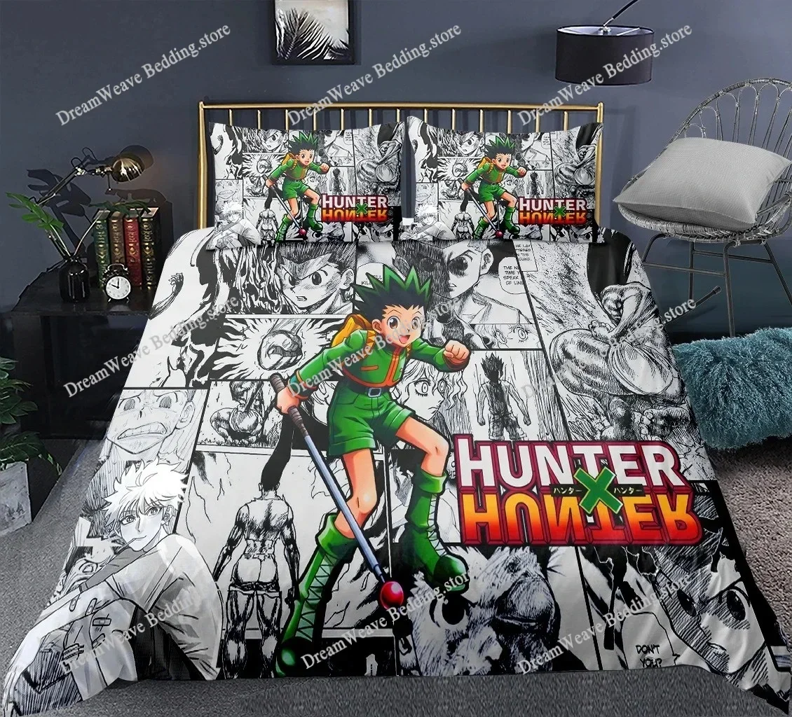 Home Textile Cartoons Hunter X Hunter Cover Duvet Cover Pillow Case Boy Girl Polyester Bedding Set King Queen Twin Size