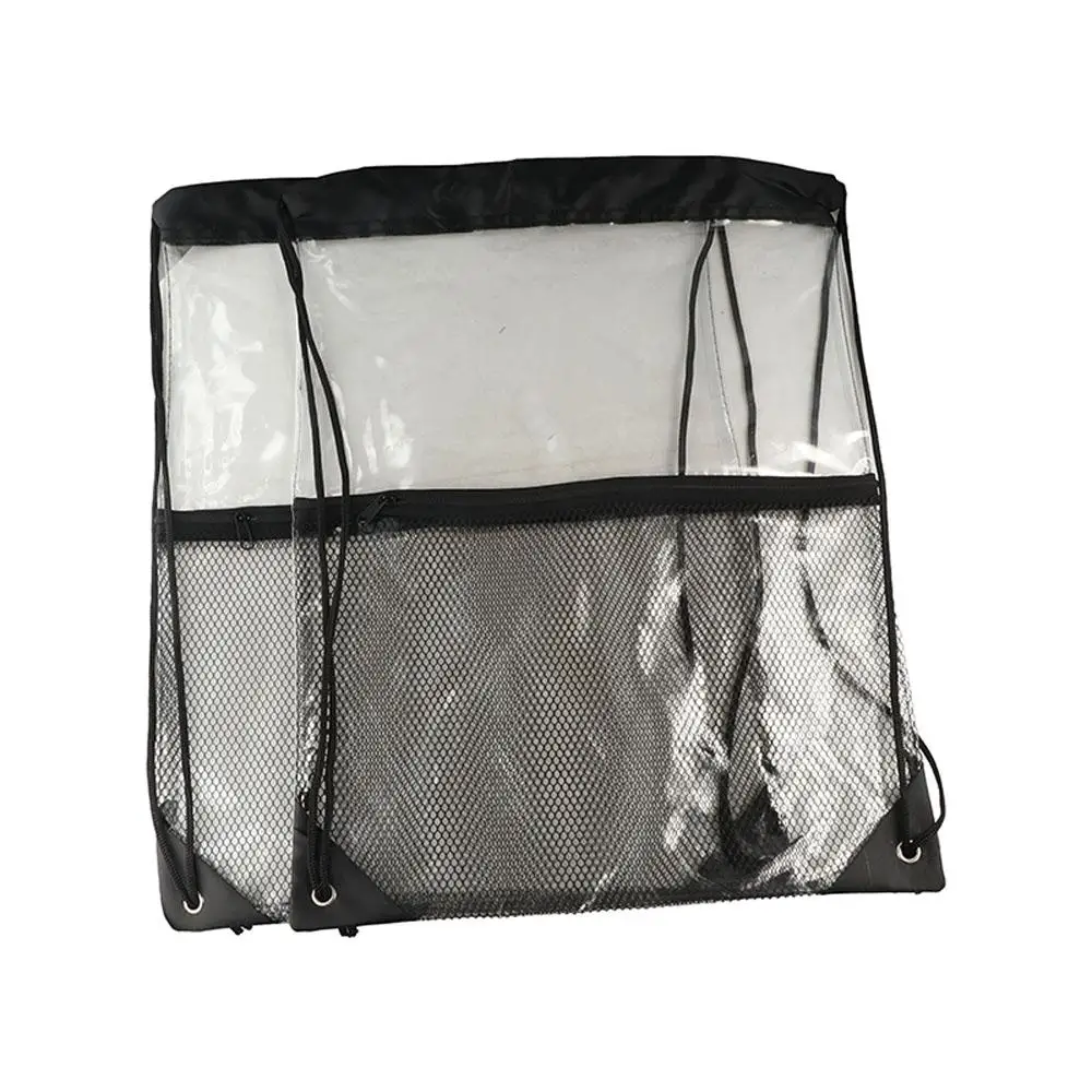 Casual Large Capacity Drawstring Backpack Beach Bag Foldable PVC Transparent Bag Travel Storage Bag Shoulders Bag Jelly Bag Men