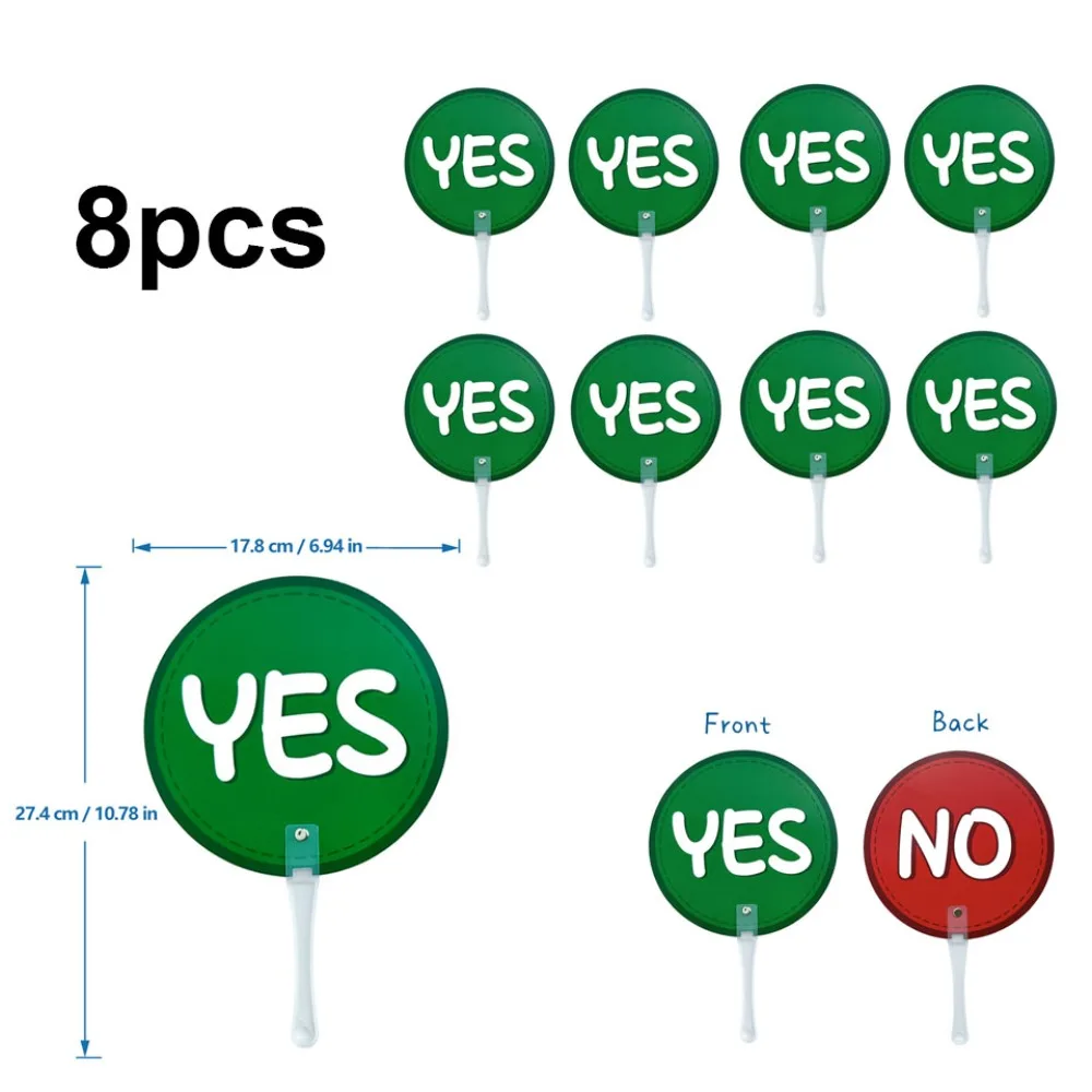 8pcs Score Board Expression KT Board Yes/No Right/Wrong Hold Up The Sign Red Green Double Sided Hand Held Response Card Voting