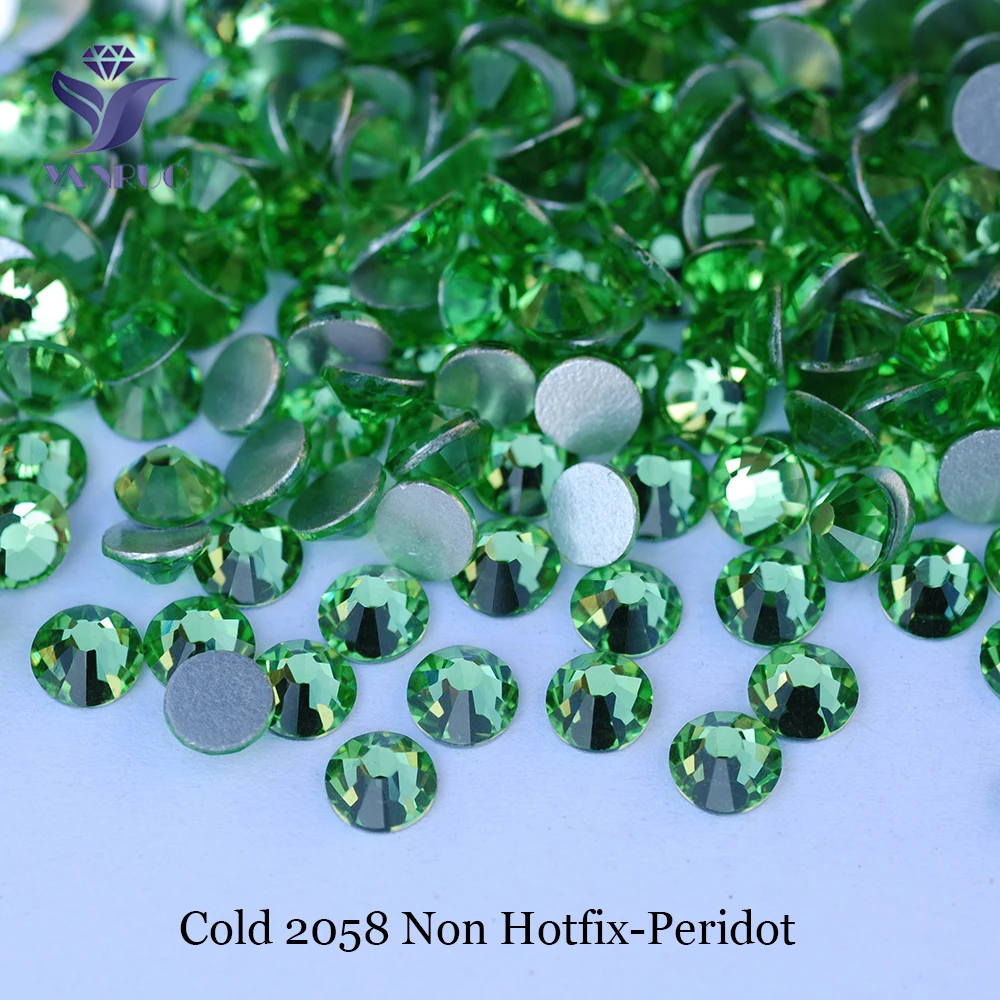 YANRUO 2058NoHF All Color SS16-SS30 Non Hot Fix Sewing Rhinestones Glass Crystal 3D Nail Art Rhinestones For Dress Clothes