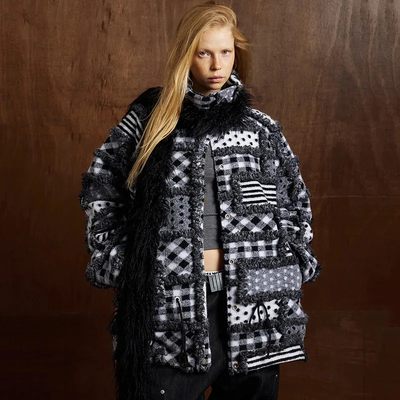 جواكت شتوية للرجال معاطف باركاس دافئة سميكة من القطيفة مكونة من قطعتين سترات مبطنة كبيرة الحجم ملابس خروج هاراجوكو ملابس خارجية #5