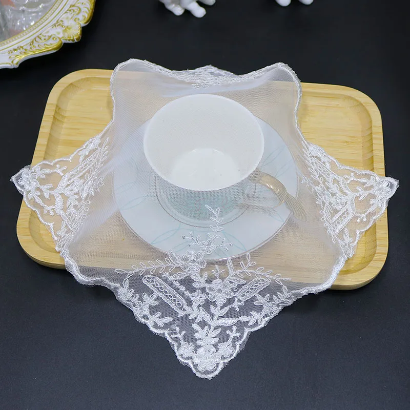 Luxury white flowers Embroidery table cloth cover wedding dining tablecloth kitchen Christmas Table decoration and accessories