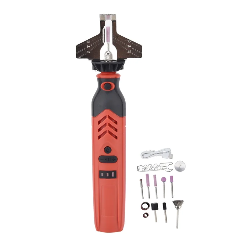

【Space-Saving】Handheld Chainsaw Sharpening Kit DC3.6V Cordless Chain Saw Sharpen Tool Set Red Chain Saw Sharpen Tool