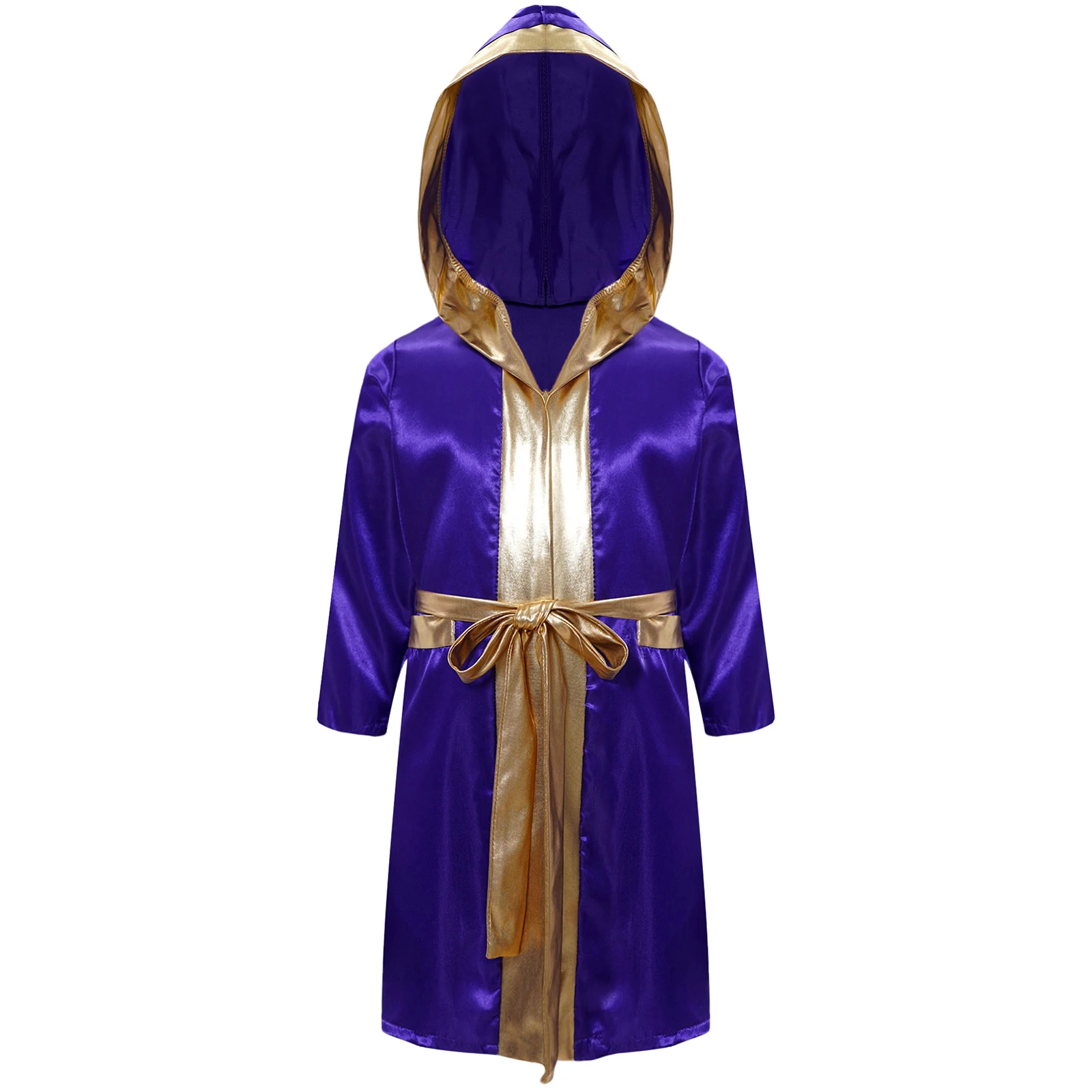 Boxing Robe for Children Hooded Cape with Belt Cloaked Breeches Type Jacket for Halloween Cosplay Costume Themed Party Show