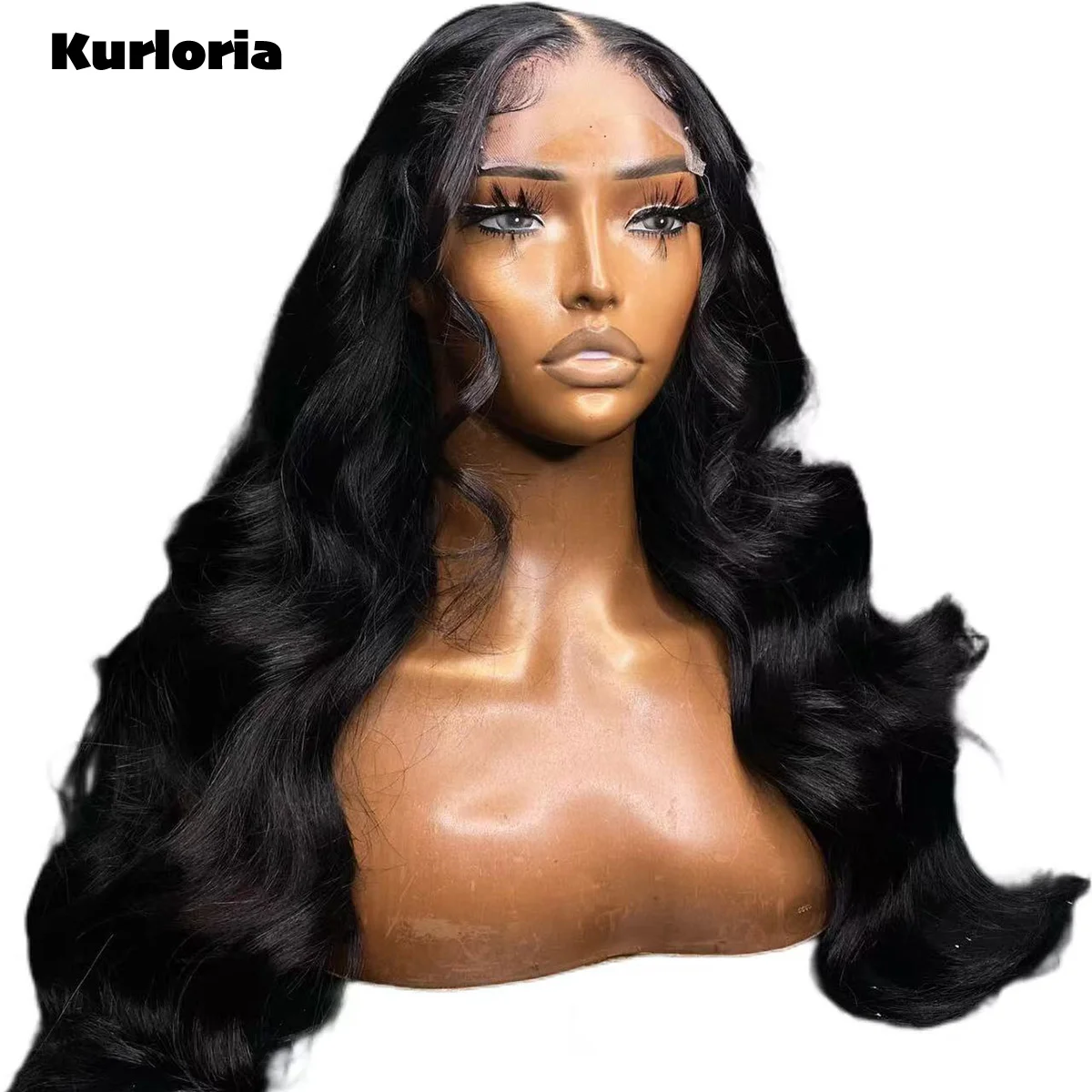 100% Human Hair Glueless Natural Black 500 Density Body Wave Lace Front Wig 13x4 13x6 HD Lace Wig Ready‑to‑wear Wig Pre‑Plucked