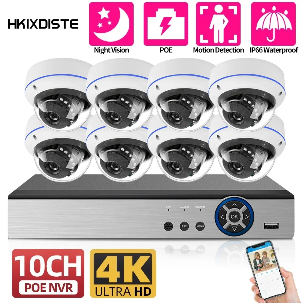 

4K 8MP POE NVR Kit 10CH 8CH Surveillance System for House HD Video POE IP Cameras Outdoor CCTV Security System XMEye Pro