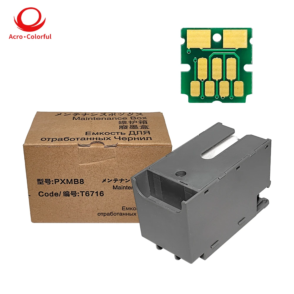 

T6715 6716 Контейнер для обслуживания резервуара для отработанных чернил для Epson WF-4720D 4725D C5210DW C5710DWF C5290DW M5799DWF C529R Отработанный картридж