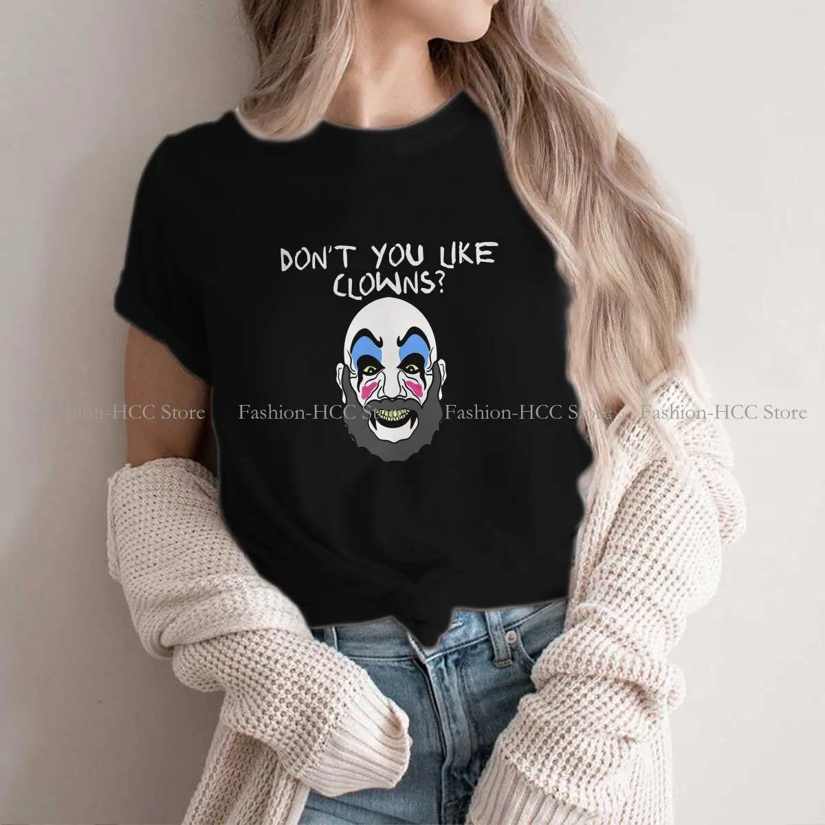 Great Model Captain Figure Round Collar TShirt House Of 1000 Corpses Horror Movie Basic Polyester T Shirt Women Clothes