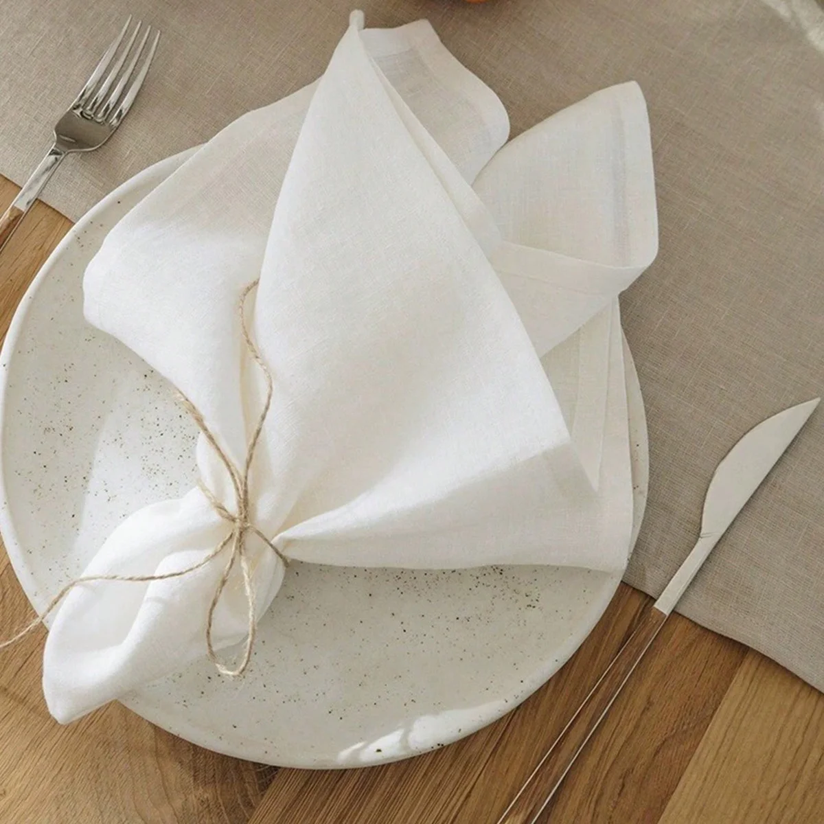 Set Of 6 40x40cm Table Cloth Napkins Durable Polyester Thicken Placemat Reusable for Kitchen Dining  Wedding Decoration