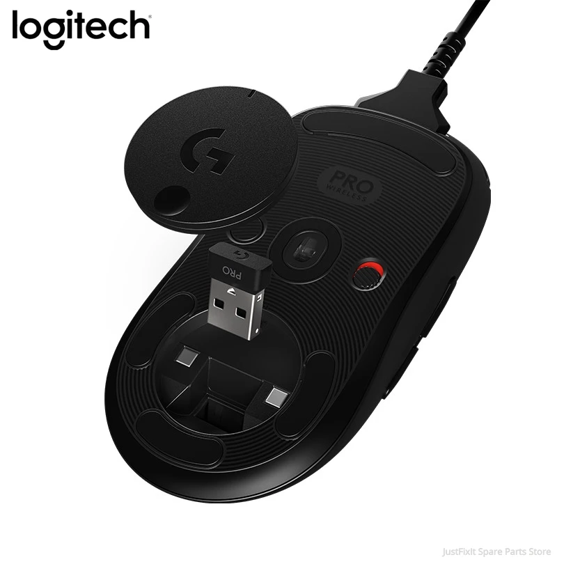 Imagem -03 - Logitech g Pro Gen 1st Wireless Top Gaming Mouse Lightvelocidade para Esports Sensor Hero16k Iluminação Rgb Carregamento sem Fio Duplo