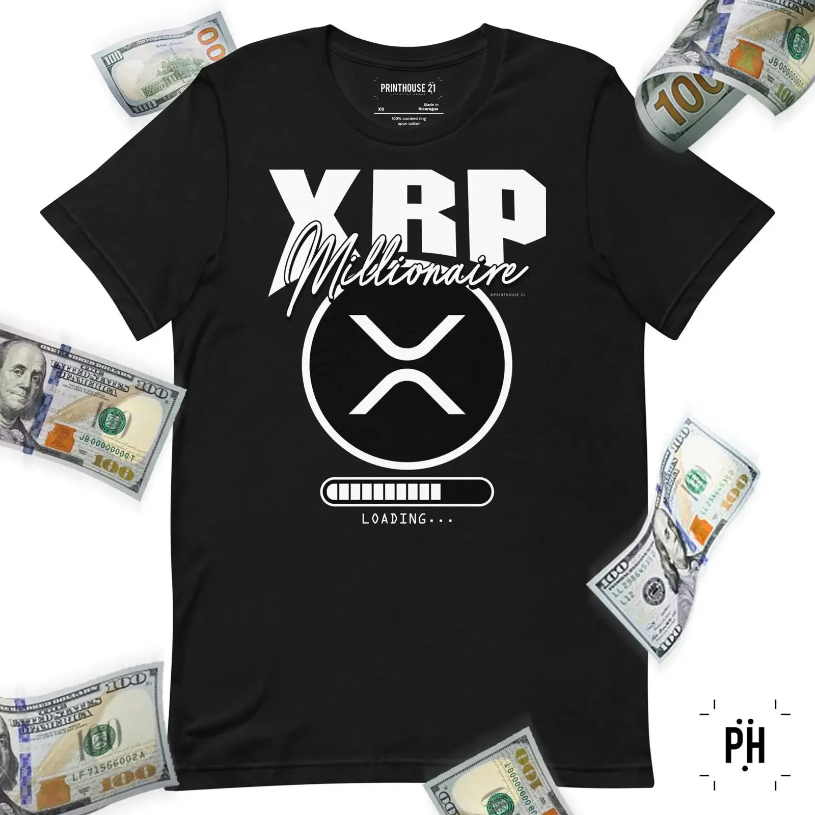 XRP Millionaire Loading Crypto T shirt HODL Strong Victory is Near Make Money vintage Washed graphic Stretched Versatile
