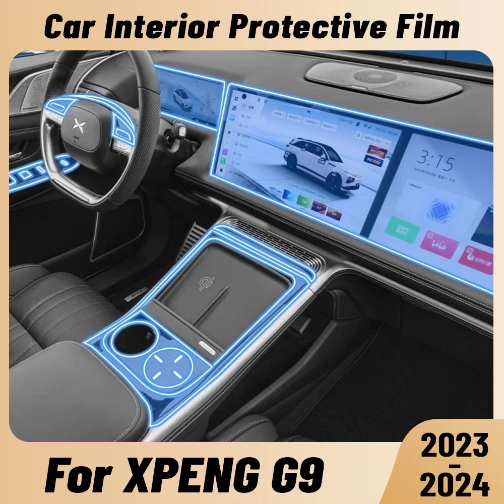 Anti-scratch Car Interior Center Console Media Dashboard Navigation TPU Protector Film For XPENG G9 2023 2024 Sticker