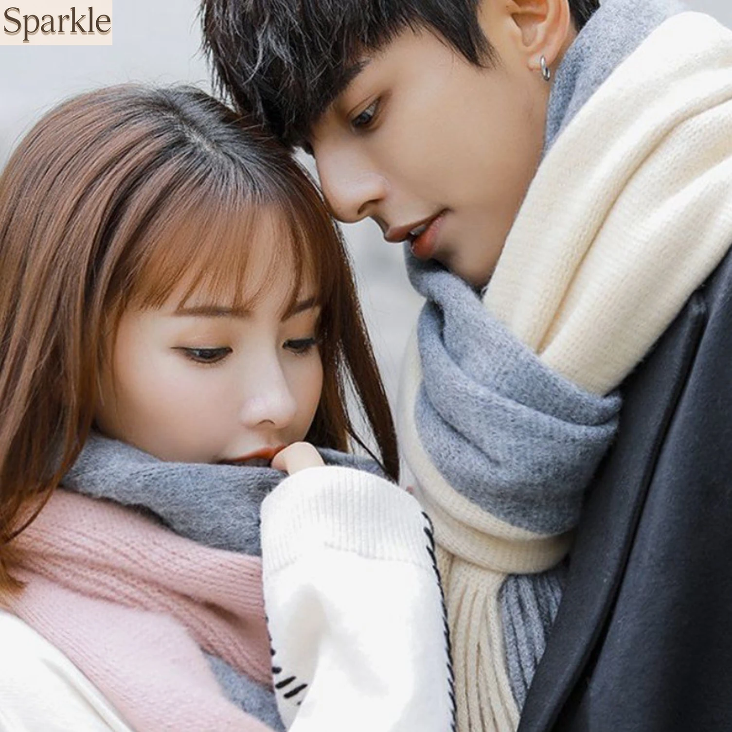 

Unisex Winter Color Block Scarf Warm Soft Tassel Wrap Solid Color Neck Scarves Fashion Accessory for Cold Weather 2026 Trend