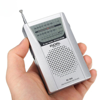 BC-R60 Pocket Radio Telescopic Antenna Mini AM/FM 2-Band Radio World Receiver 88-108MHz with Speaker 3.5mm Earphone Jack