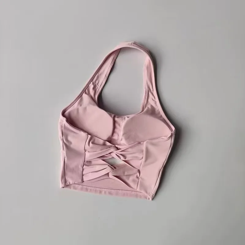 Sexy Neckholder-Sporttop für Damen, stoßfest, für Laufen, mit schönem Rückendesign, professioneller Pilates-Trainings-BH, Fitness-Yoga-Unterwäsche-Anzug – Detail 19