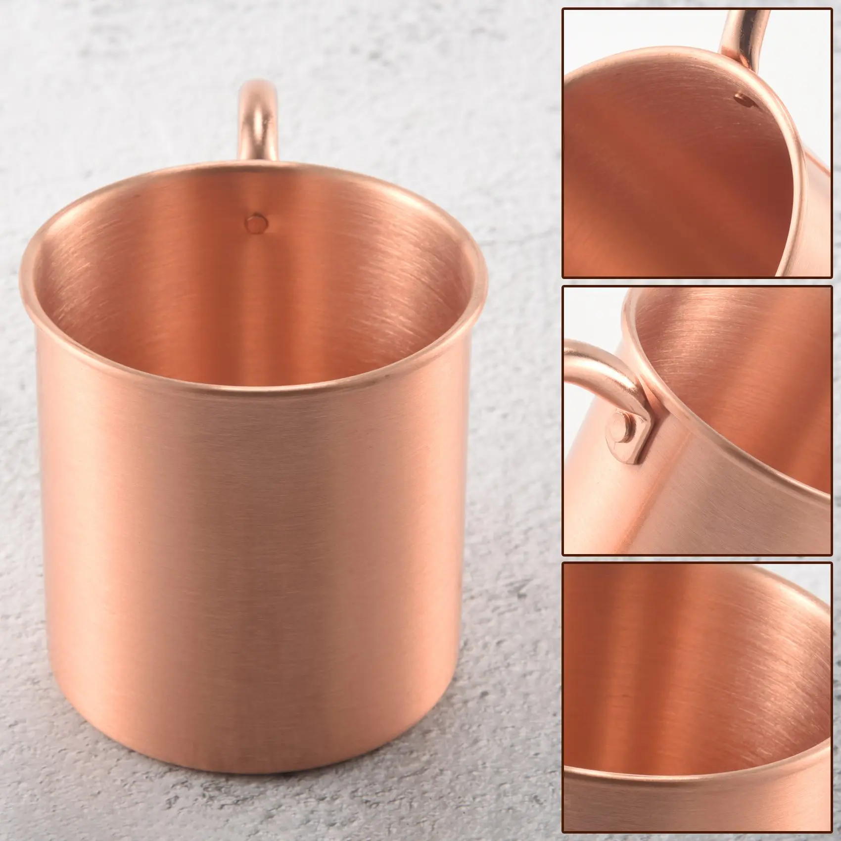 Pure Copper Mug Solid Smooth Without Inside Liner For Cocktail Coffee Beer Milk Water Cup Home Bar Drinkware Cool